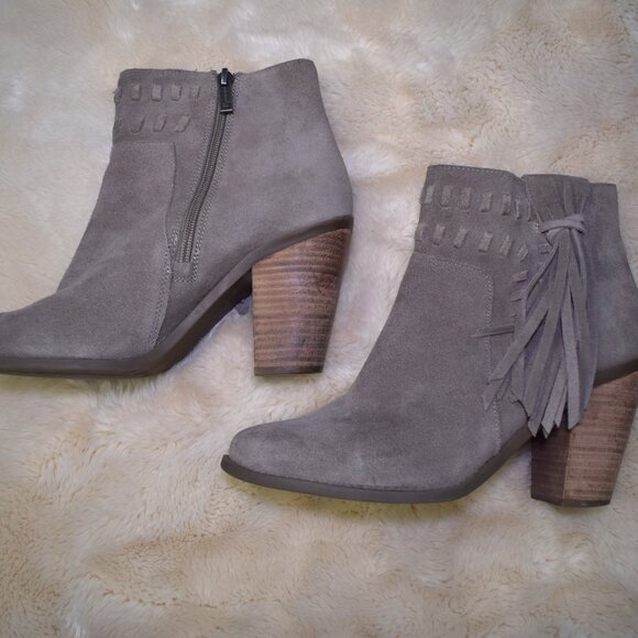 Jessica Simpson Suede Cowgirl Fringe Ankle Booties Brown Western Size 9.5 - Picture 5 of 13
